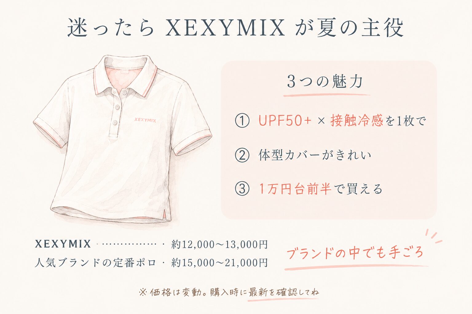 XEXYMIXの3つの魅力と価格の目安(ブランドの中でも手ごろ)
